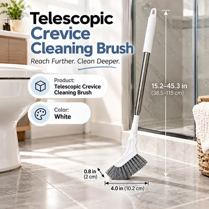 Telescopic Long Handle Crevice Cleaning Brush, Narrow Gap Cleaner for Bathroom, Toilet, Floors, Windows & Hard-To-Reach Spaces